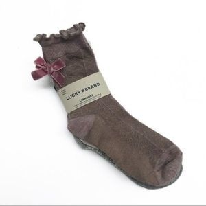 Lucky Brand Girls Ruffle Crew Socks 5 Pairs Size 10-4